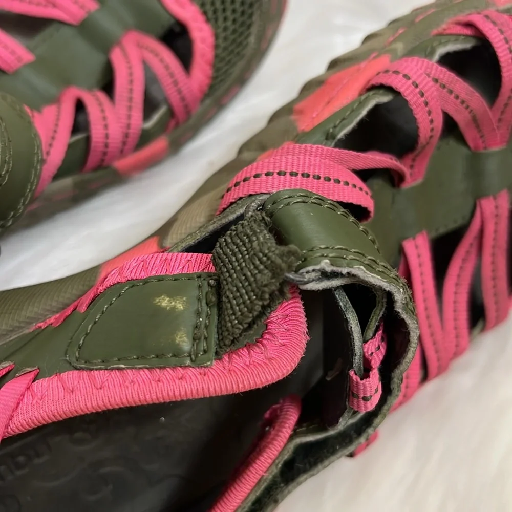 Jambu Army Green Pink Water Shoes Sandals